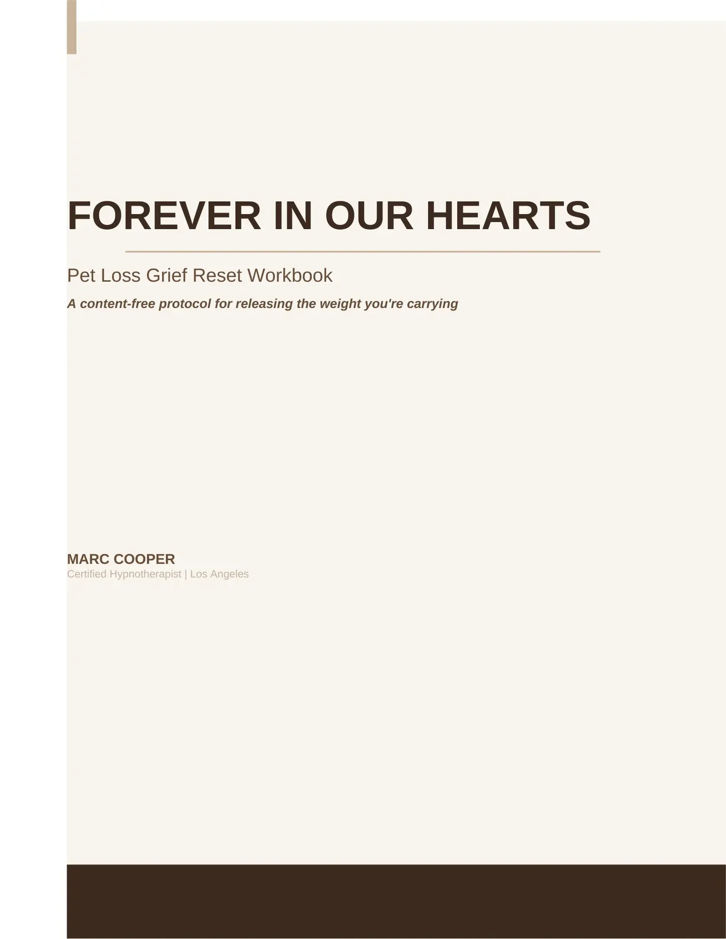 Forever in Our Hearts Pet Loss Grief Reset Workbook cover